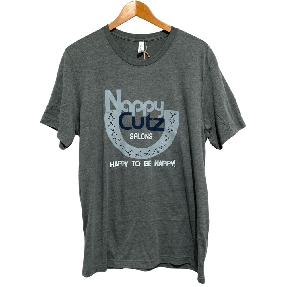 Nappy Cutz Salons Bella Canvas Gray Graphic T-Shirt NWT Size XL